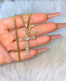 Dynasty Cross & Initial (Cuban Chain)
