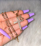 Iced Out Cross With Initial