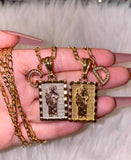 Framed Saint Jude And Initial Necklace