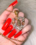 Heart Mary Necklace (Tricolor)