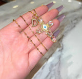 Eye Cross & Letter (Link Chain)
