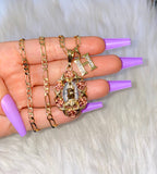 Tricolor La Rosa De Guadalupe With Bling Initial