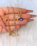 Icy Initial And Blue Eye (Cuban Chain)