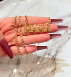 Mama Name Plate (Figaro Chain)