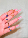 Adjustable Blue Eye Bracelet Or Anklet
