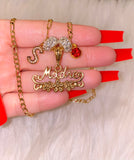 Gold Madre With Initial & Birthstone (1 To 3)