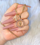 Round Baguette Mary With Initial