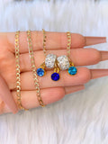 Cuban Multiple Birthstone Necklace