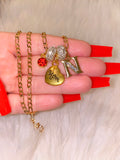 Mom Heart With Bling Initial & Birthstone (1 To 3)