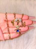 Icy Birthstone And Initial Kids Teddy Come Combo(1 Or 2 Kids)