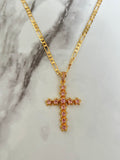 Pink Star Cross (Figaro Chain)