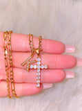 Diamond Inspired Cross With Initial