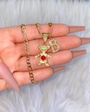 Icy Initial And Birthstone Kid Necklace (1 Kid/No Ball)