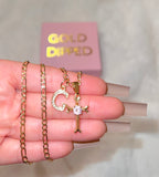 Pink Diamond Cross With Initial