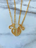 Tricolor Mary And Cross Heart Set With 2 Letters