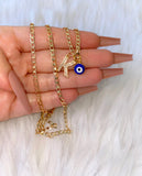 Icy Initial And Blue Eye (Cuban Chain)