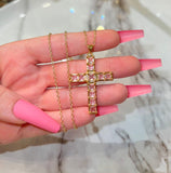 Square Cross (Pink/Rolo Chain)