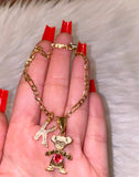 Icy Birthstone And Initial Kid Bracelet (1 Kid, No Ball)