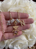 Teddy, Birthstone, And Initial Combo (Bicolor)
