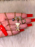 Bling Birthstone And Initial Kids With Black Eyes