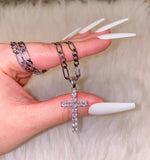 Diamond Inspired Cross (Silver)