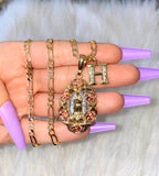 Tricolor La Rosa De Guadalupe With Bling Initial