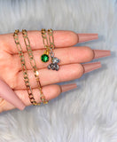 Birthstone & Silver Teddy Necklace