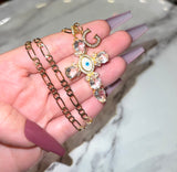 Eye Cross & Letter (Figaro Chain)