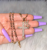 Iced Out Cross With Initial