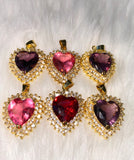 Large Icy Heart Necklace In Multiple Colors