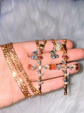 Rose Cross & Silver Teddy Cross