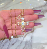Eye Cross & Letter (Link Chain)