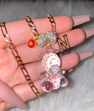 Crystal Teddy, Icy Initial, And Birthstone Combo