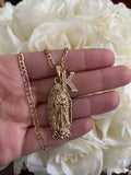 Classic Virgin Mary And Initial Necklace