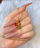 Dainty Mother Mary With Birthstone