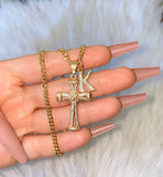 Enchanted Cross & Initial (Cuban Chain)