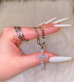 Diamond Inspired Cross (Silver)
