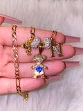 Bling Birthstone And Initial Kids Teddy Combo (1 Or 2 Kids)