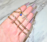 Diamond Inspired Cross With Heart Eye