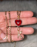 Custom Birthstone Heart & Initial Necklace