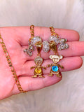 Birthstone Kids And Silver Teddy Necklace (1 To 2 Kids)