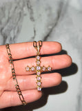 Pink Star Cross (Figaro Chain)