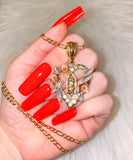 Heart Mary Necklace (Tricolor)