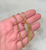 Icy Angel Wing With Birthstone