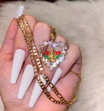 Floral Baguette Heart Mary