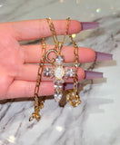 Mother Mary Cross & Letter (Figaro Chain)