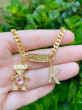 Kids Birthstone And Initial Bracelet