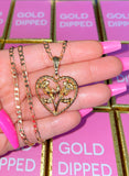 Double Rose Heart Necklace
