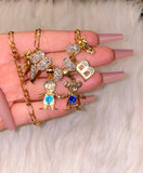 Bling Birthstone And Initial Kids Teddy Combo (1 Or 2 Kids)