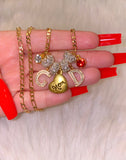 Mom Heart With Icy Initial & Birthstone (1 To 3)